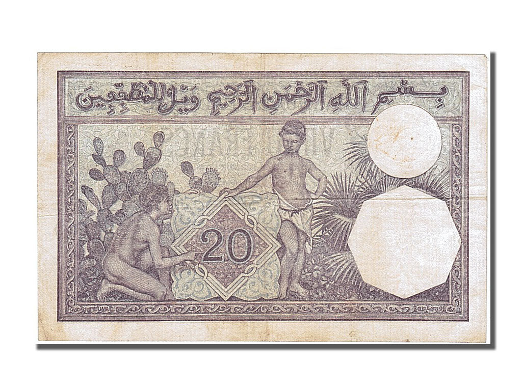 bankovka,
Alžírsko,
20 frankov