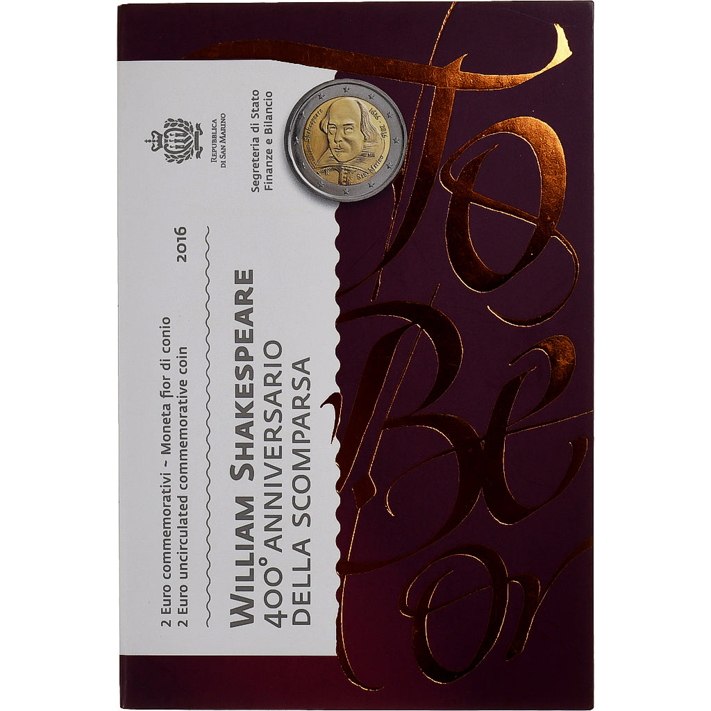 San Marino,
2 eurá,
William Shakespeare