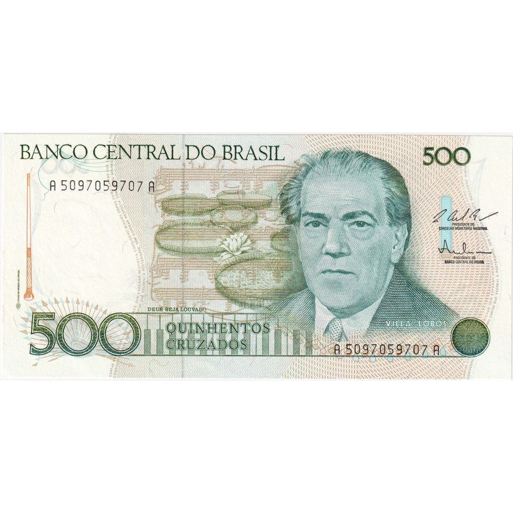 Brazília,
500 Cruzado,
UNC(65-70)