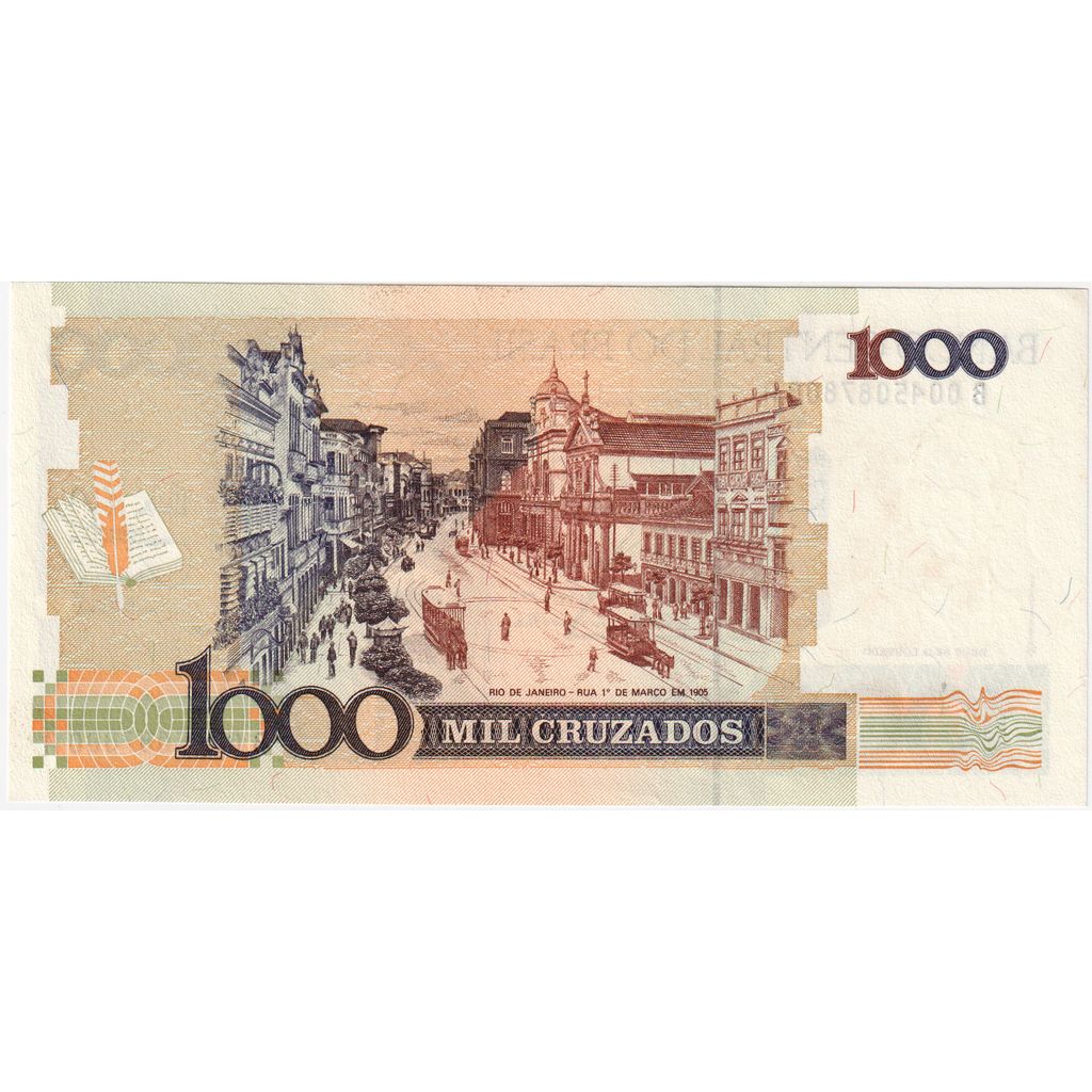Brazília,
1 Cruzado Novo za 1 000 Cruzado,
UNC(63)