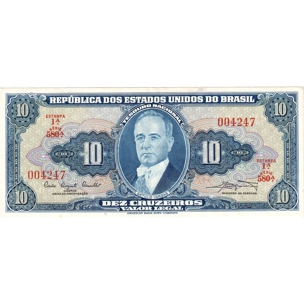 Brazília,
10 Cruzeiras,
UNC(63)