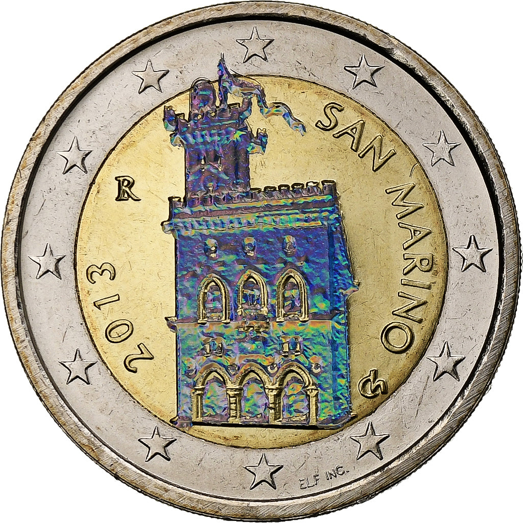 San Marino,
2 eurá,
Irisierend