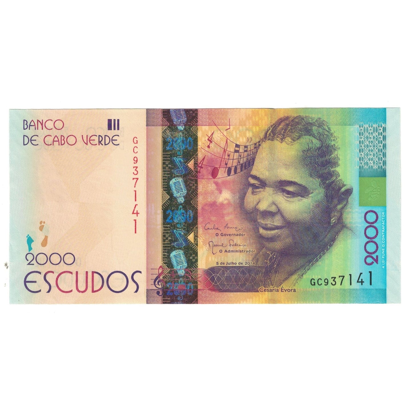 bankovka,
Kapverdy,
2000 escudo