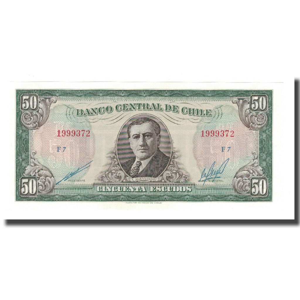 bankovka,
Čile,
50 escudo