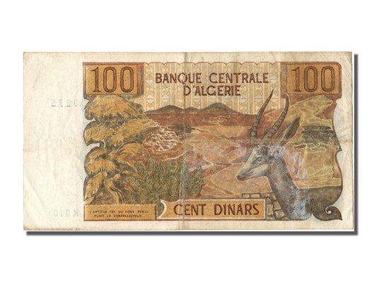 bankovka,
 
 Alžírsko,
 
 100 dinárov