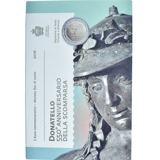 San Marino, 
  
  2 eurá, 
  
  500. Todestag von Donatello