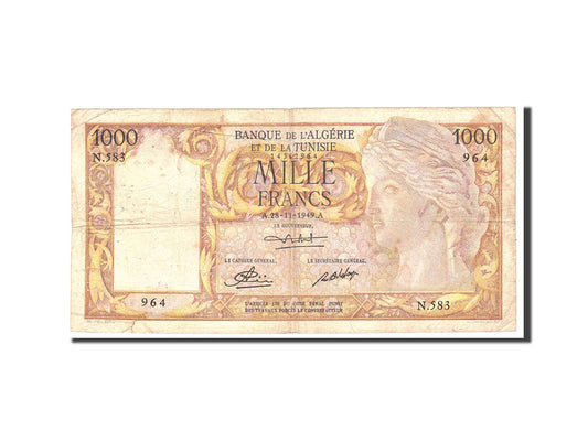 bankovka,
 
 Alžírsko,
 
 1000 frankov