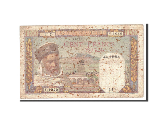 bankovka,
 
 Alžírsko,
 
 100 frankov