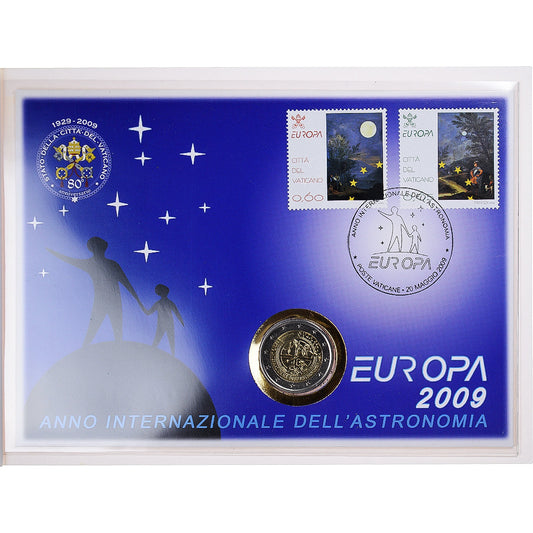 Vatikán, 
  
  2 eurá, 
  
  Année Internationale de l'Astronomie