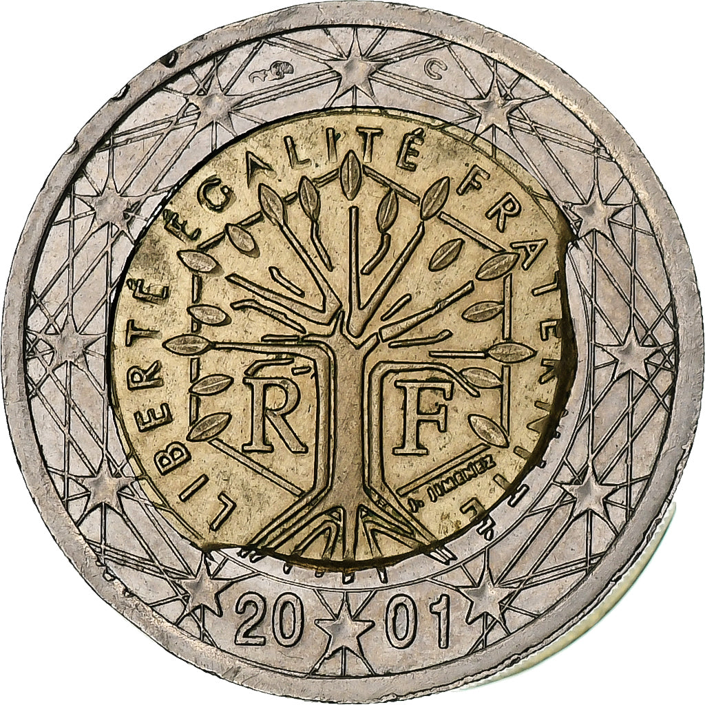 Francúzsko,
 
 2 eurá,
 
 2001