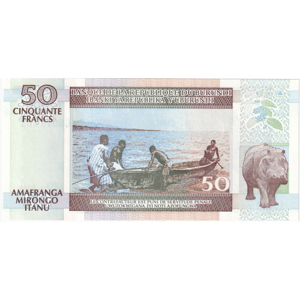Burundi,
 
 50 frankov,
 
 07-01-2003