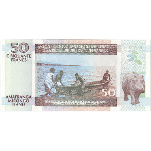 Burundi,
 
 50 frankov,
 
 07-01-2003