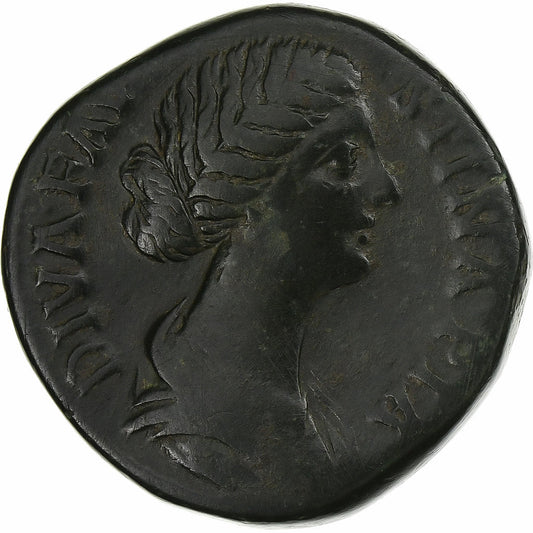 Diva Faustína II.
 
 sestertius,
 
 176-180