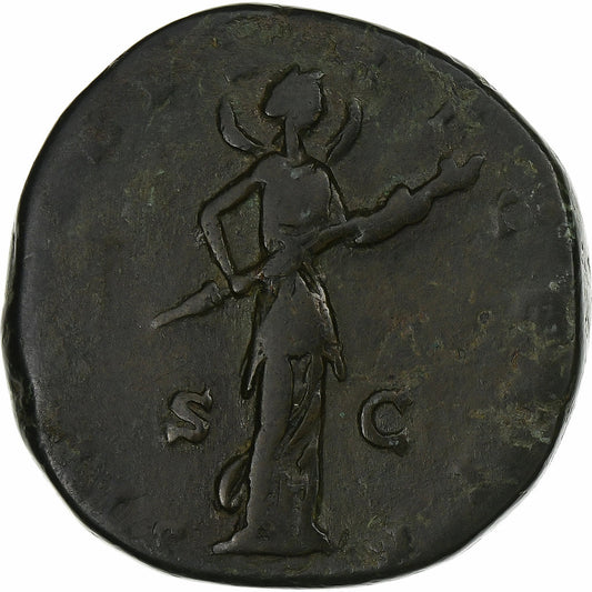 Diva Faustína II.
 
 sestertius,
 
 176-180