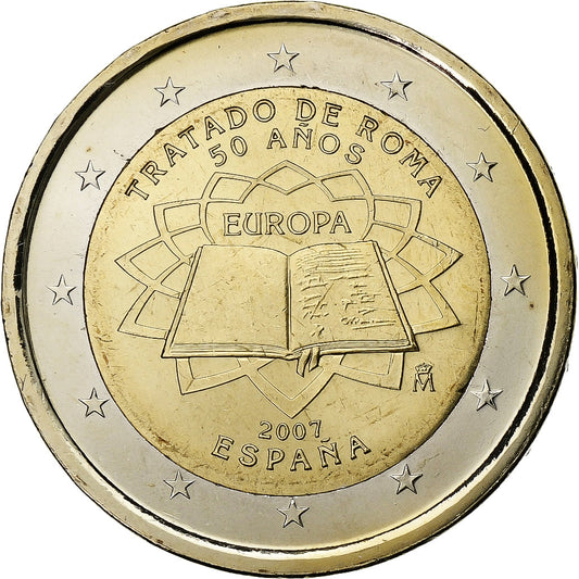 španiel, 
  
  2 eurá, 
  
  Rímska zmluva