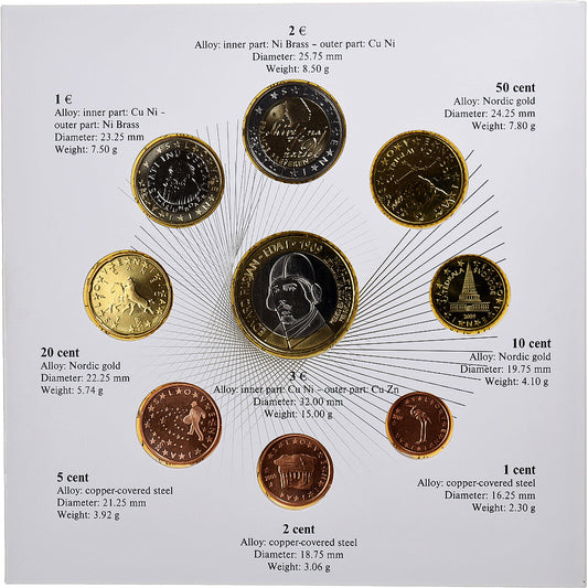Slovinsko,
 
 1 cent za 2 eurá + 3 eurá,
 
 BU