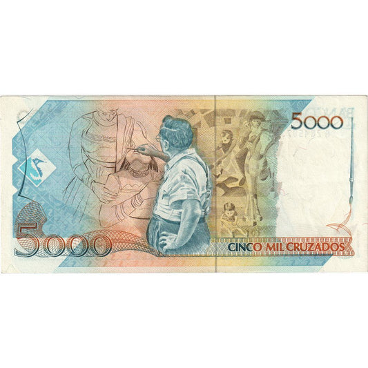 Brazília, 
  
  5 Cruzados Novos za 5 000 Cruzados, 
  
  PE (40-45)