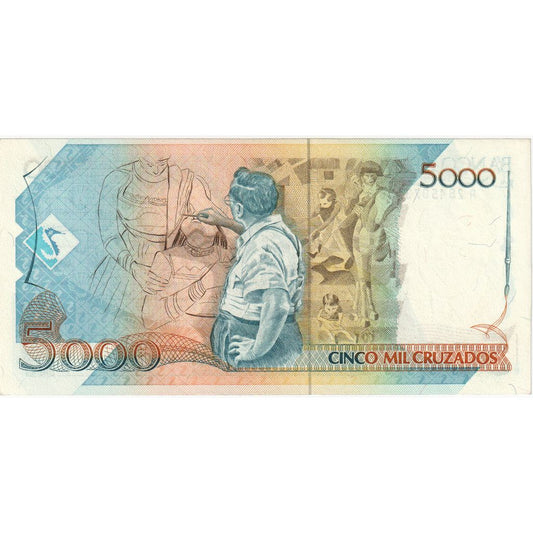Brazília, 
  
  5 Cruzados Novos za 5 000 Cruzados, 
  
  UNC(63)
