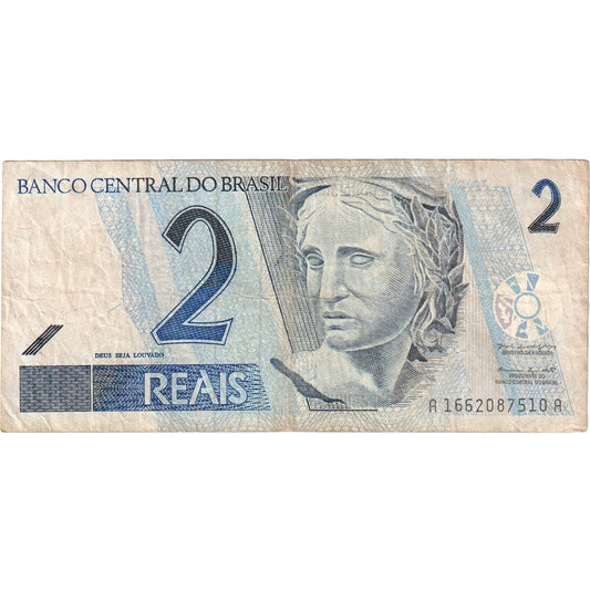 Brazília,
 
 2 reálne,
 
 Bez dátumu (2001)