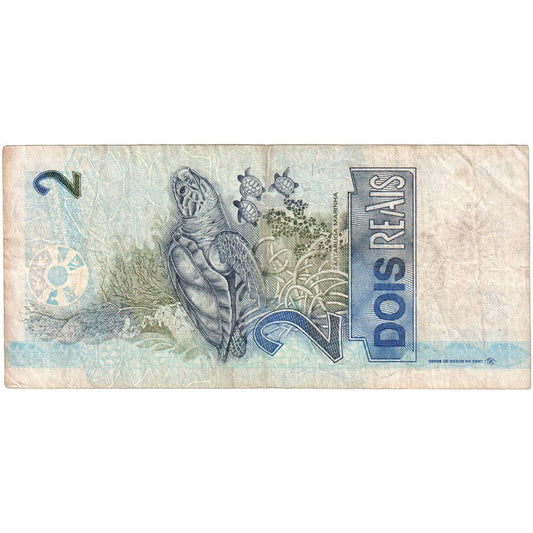 Brazília,
 
 2 reálne,
 
 Bez dátumu (2001)