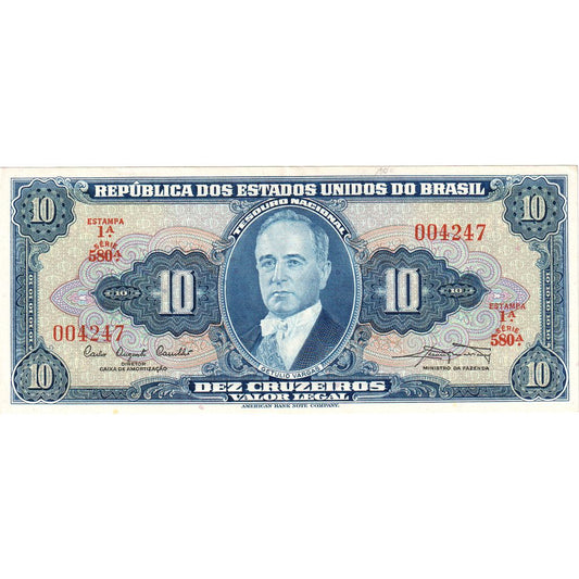 Brazília,
 
 10 Cruzeiras,
 
 UNC(63)