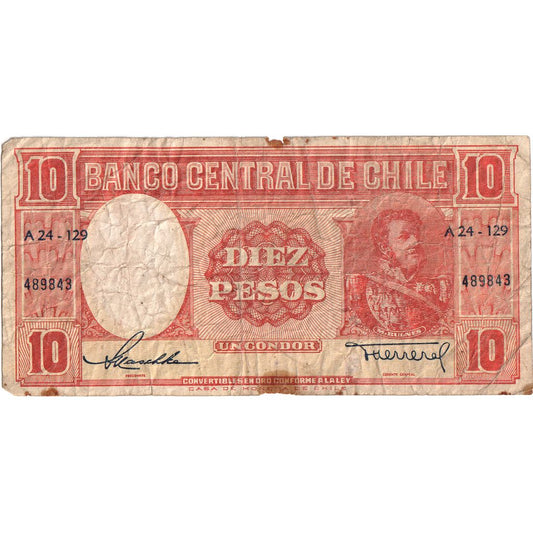 Čile, 
  
  10 pesos = 1 kondor, 
  
  VF (20-25)