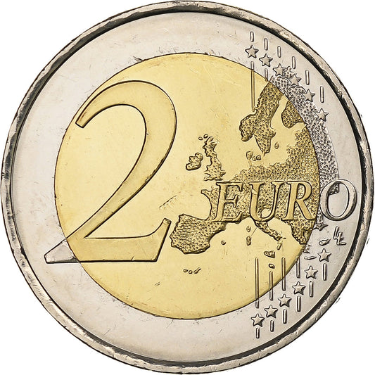 španiel, 
  
  2 eurá, 
  
  30 rokov pred Drapeau de l'UE