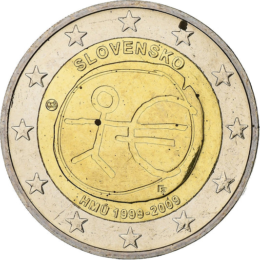 slovenský,
 
 2 eurá,
 
 Hospodárska a menová únia