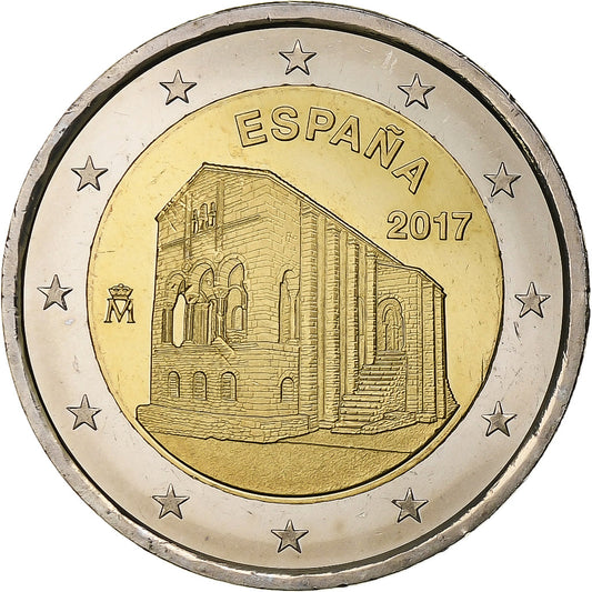 španiel, 
  
  2 eurá, 
  
  Kirchen von Asturien