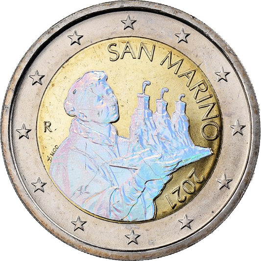 San Marino, 
  
  2 eurá, 
  
  Coloriert