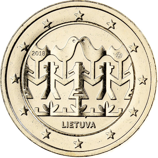 Litva, 
  
  2 eurá, 
  
  Fantasieprägung .Dorée