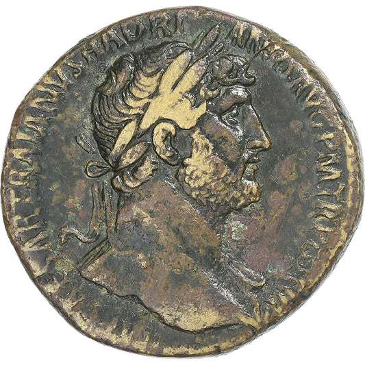 Hadrian,
 
 sestertius,
 
 120-121