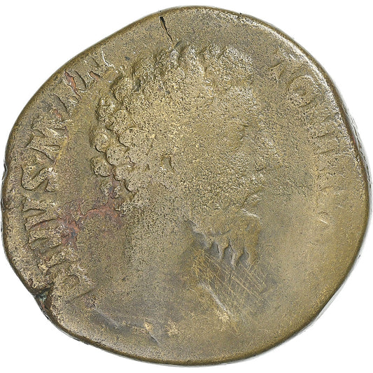 Divus Marcus Aurelius, 
  
  sestertius, 
  
  180