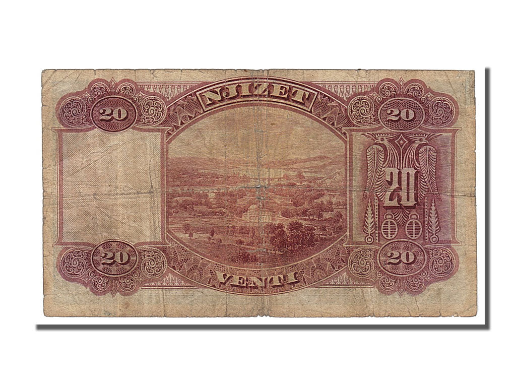 bankovka, 
  
  Albánsko, 
  
  20 Franc Ari