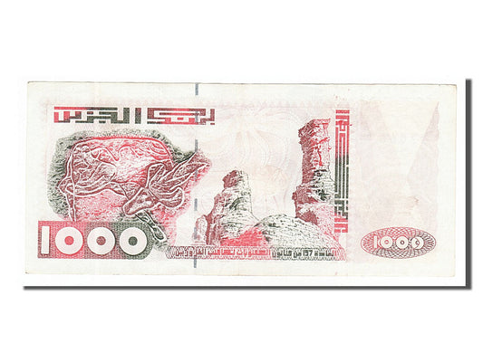 bankovka,
 
 Alžírsko,
 
 1000 dinárov