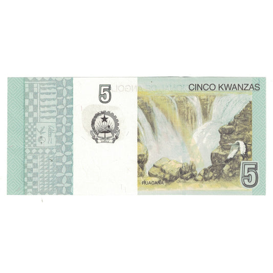 bankovka, 
  
  Angola, 
  
  5 Kwanz