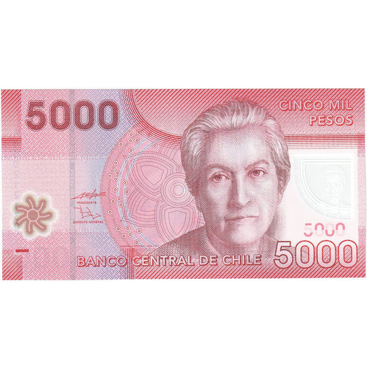 Čile, 
  
  5000 pesos, 
  
  2009