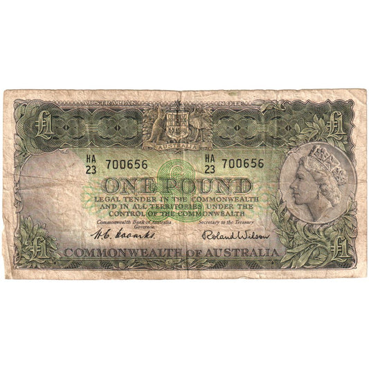 Austrália,
 
 1 libra,
 
 Bez dátumu (1960-1961)