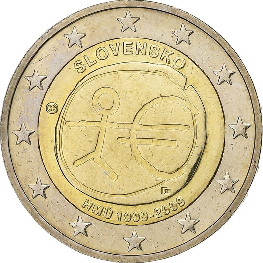 slovenský, 
  
  2 eurá, 
  
  Európska menová únia