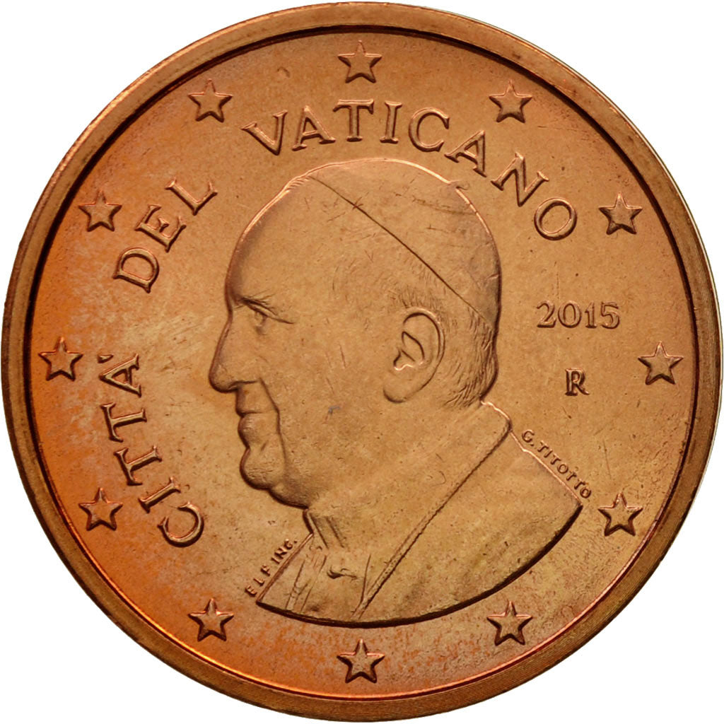 VATIKÁNSKY STÁNOK, 
  
  2 euro centy, 
  
  2015