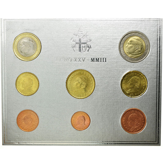 VATIKÁNSKY STÁNOK, 
  
  1 cent za 2 eurá, 
  
  2003