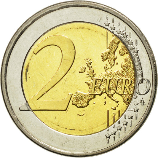 Slovinsko, 
  
  2 eurá, 
  
  10. Jahrestag der Europäischen Währungsunion