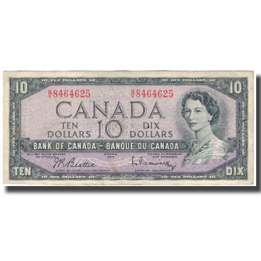 bankovka,
 
 Kanada,
 
 10 dolárov