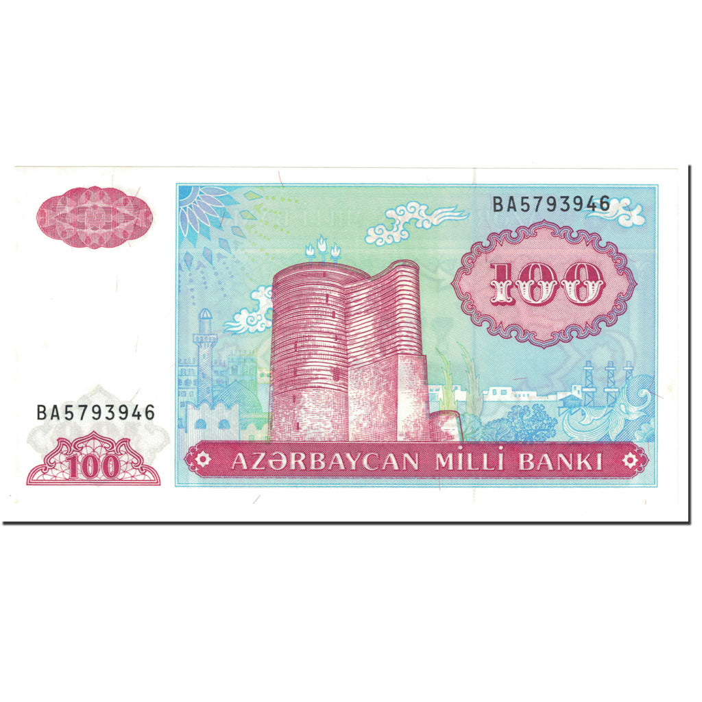 bankovka,
 
 Azerbajdžan,
 
 100 manatov