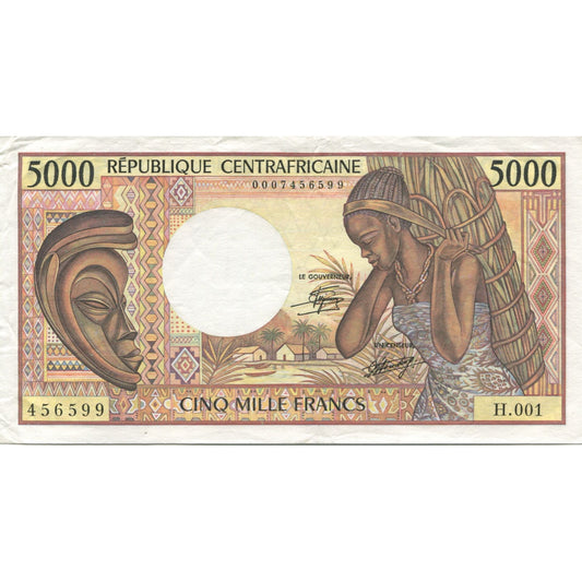 bankovka,
 
 Stredoafrická republika,
 
 5 000 frankov