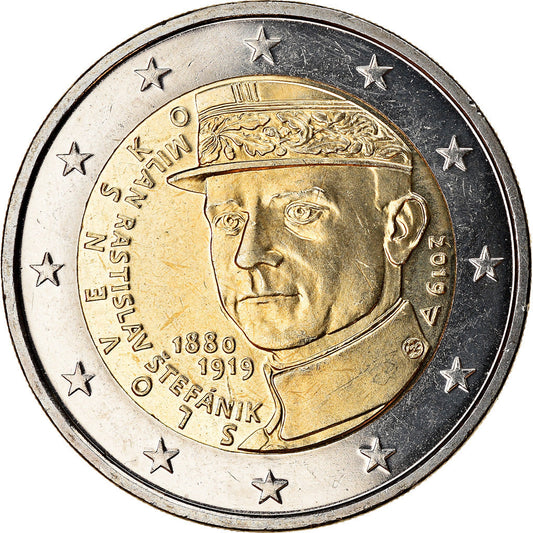 slovenský,
 
 2 eurá,
 
 Milan Rastislav Štefánik