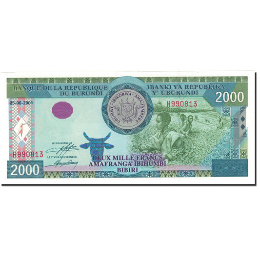 bankovka,
 
 Burundi,
 
 2000 frankov