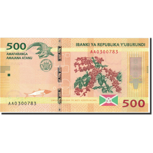 bankovka,
 
 Burundi,
 
 500 frankov
