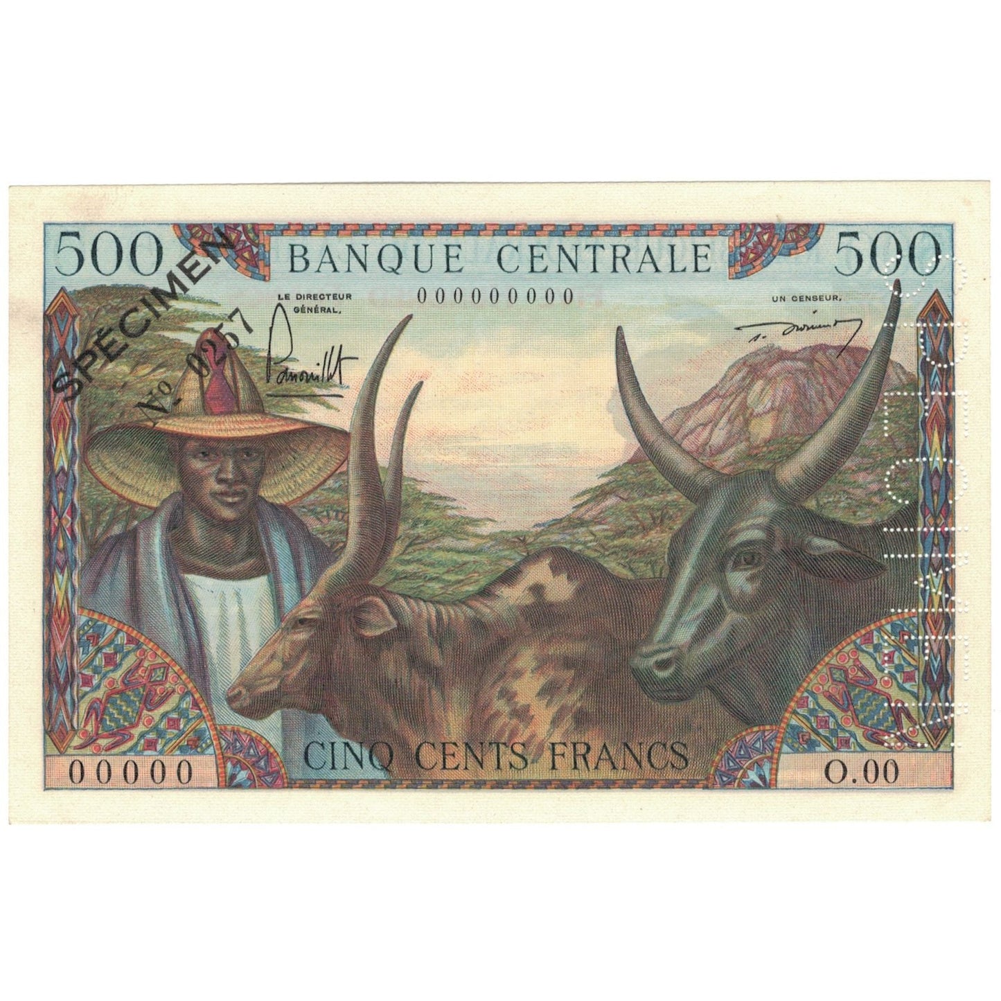 bankovka,
 
 kamerun,
 
 500 frankov