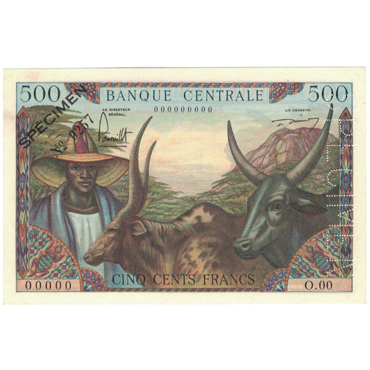 bankovka,
 
 kamerun,
 
 500 frankov